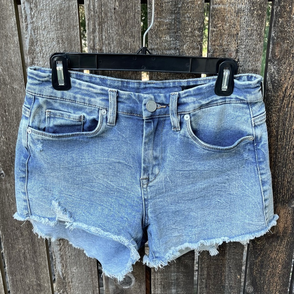 Blank NYC Mid-Rise Distressed Cutoff Denim Jean Shorts In Sz 28